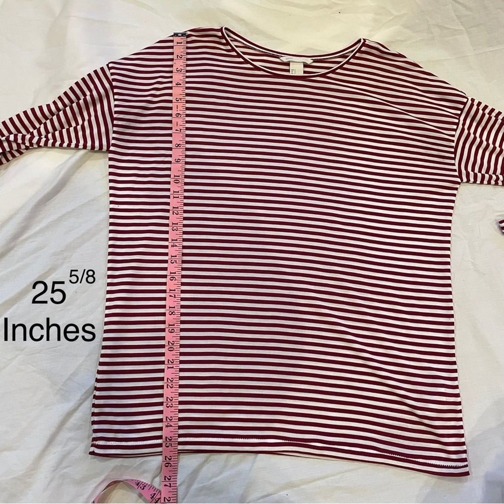 H&M long sleeve red and white striped shirt - Picture 4 of 8